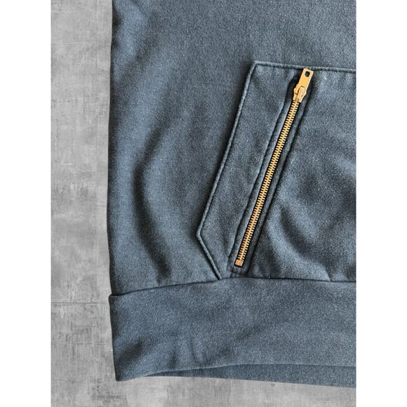 Aviator Nation Women's Ninja Hoodie Charcoal Gray Quilted Neck Sz Med Boxy Fit - Picture 6 of 11